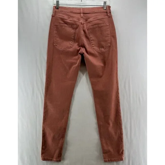 Banana Republic Jeans Womens 27 Premium Denim Mid Rise Skinny Stretch Rust Red - Picture 2 of 10